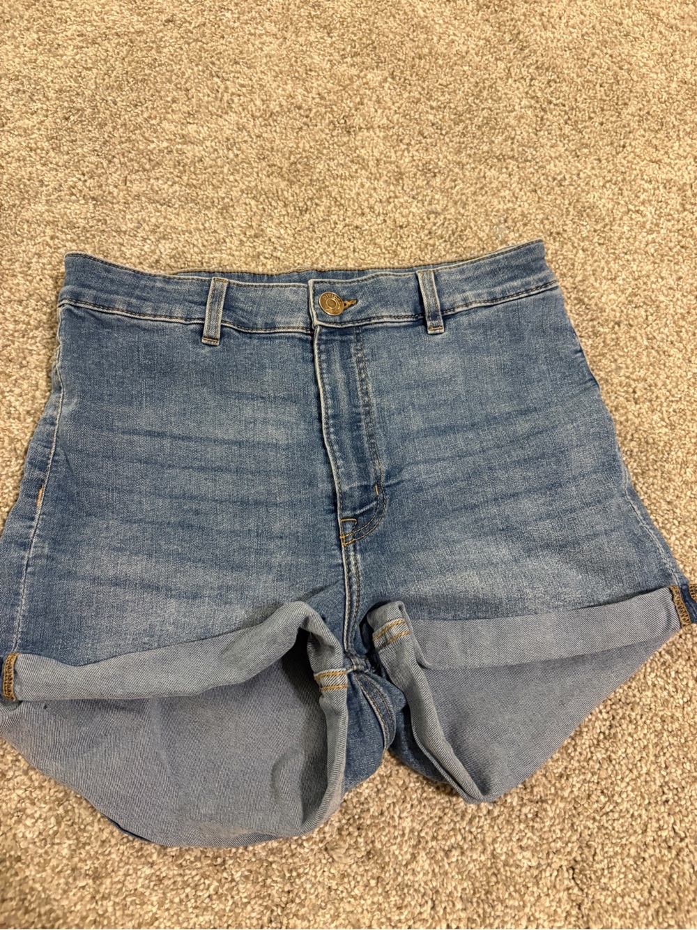 H&M Light Blue Rolled-Hem Denim Shorts